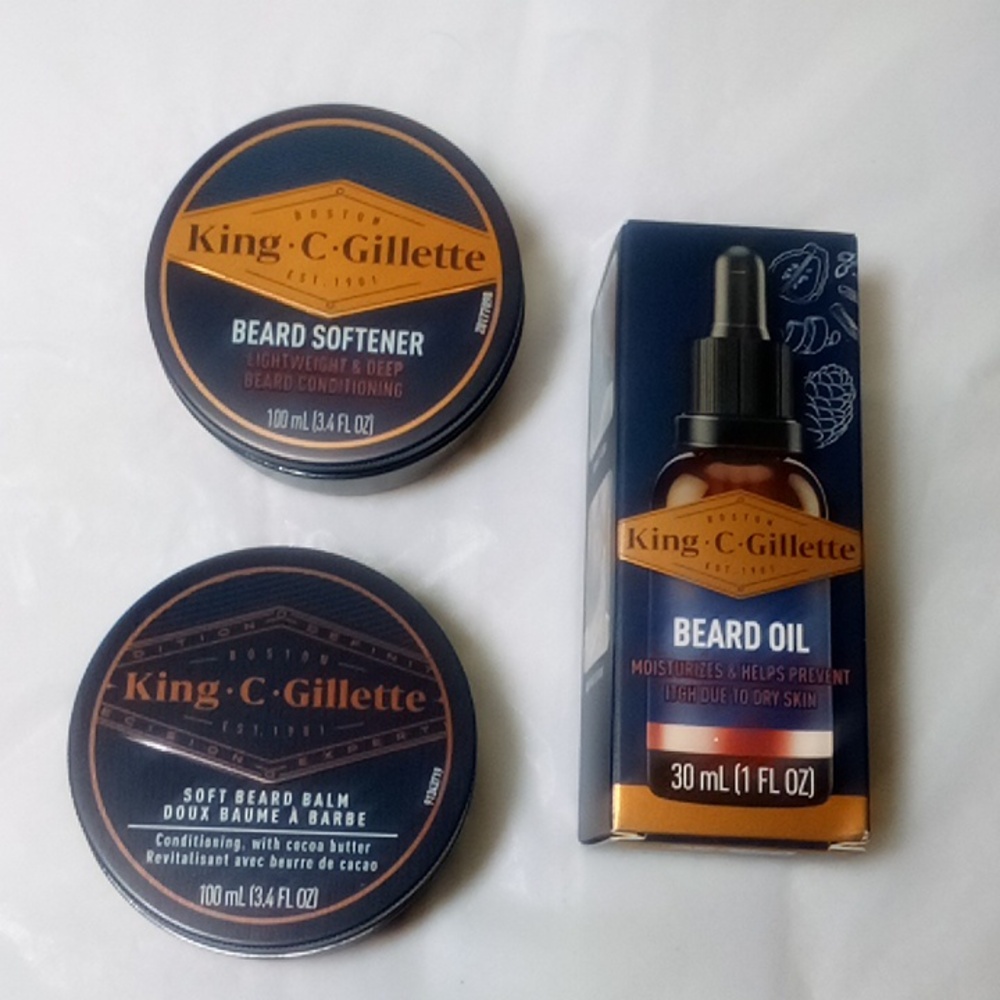 3 piece King C Gillette Beard Balm and Oil
